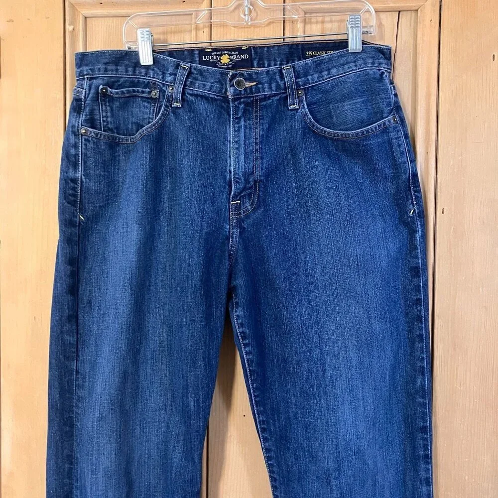 Lucky Brand 329 Mens Vintage 2013 Classic Straight Jeans Size 34x31 Blue AN EXC - Picture 3 of 13